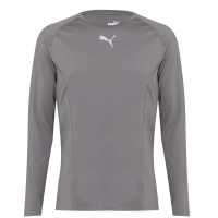 Puma Мъжка Риза Liga Long Sleeve T-Shirt Mens Steel Grey Мъжки долни дрехи