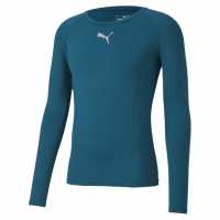 Puma Мъжка Риза Liga Long Sleeve T-Shirt Mens Lagoon Мъжки долни дрехи