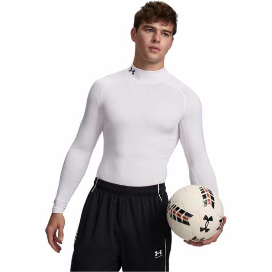 Under Armour Heatgear® Mock Long Sleeve Men's White Under Armour Heatgear® Mock Long Sleeve Men's White