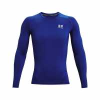Under Armour Heatgear® Long Sleeve Mens Кралско/Бяло Мъжки долни дрехи