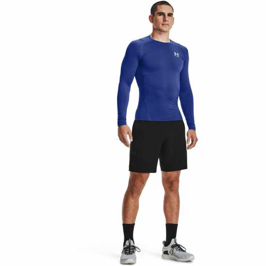 Under Armour Armour Heatgear® Long Sleeve Men's Кралско/Бяло Under Armour Armour Heatgear® Long Sleeve Men's Кралско/Бяло