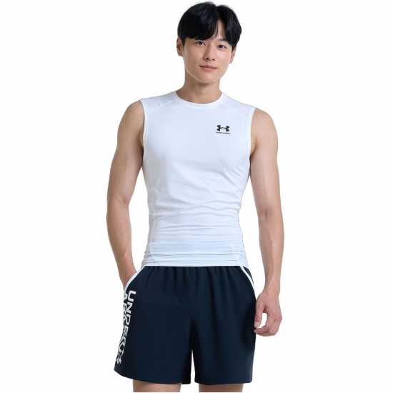 Under Armour Heatgear® Sleeveless Men's White/Black Under Armour Heatgear® Sleeveless Men's White/Black