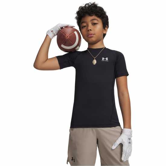 Under Armour Heatgear® Short Sleeve Boys Черно 