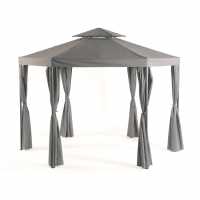 3.4M Full Curtain Steel Hexagonal Gazebo  Лагерни маси и столове