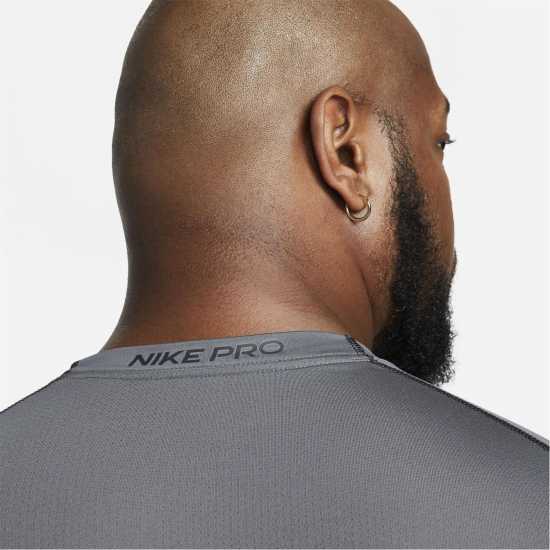 Nike Pro Men's Tight Fit Short-Sleeve Top Grey Мъжки долни дрехи