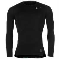 Nike Мъжка Блуза Pro Core Long Sleeve T Shirt Mens Black Мъжки долни дрехи