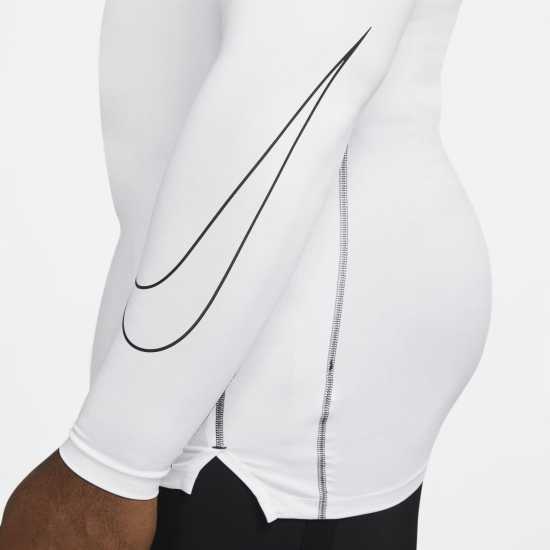 Nike Мъжка Блуза Pro Core Long Sleeve T Shirt Mens Бяло Мъжки долни дрехи