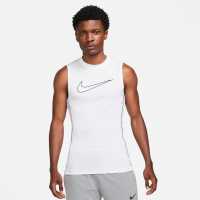 Nike Основен Слой Мъже Pro Core Sleeveless Base Layer Mens White/Black Мъжки долни дрехи