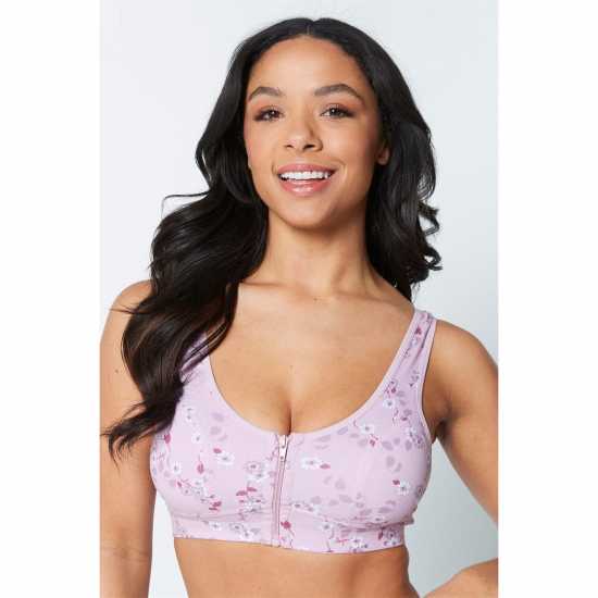 Pack Pink Floral Print And White Zip Bras  Дамско бельо