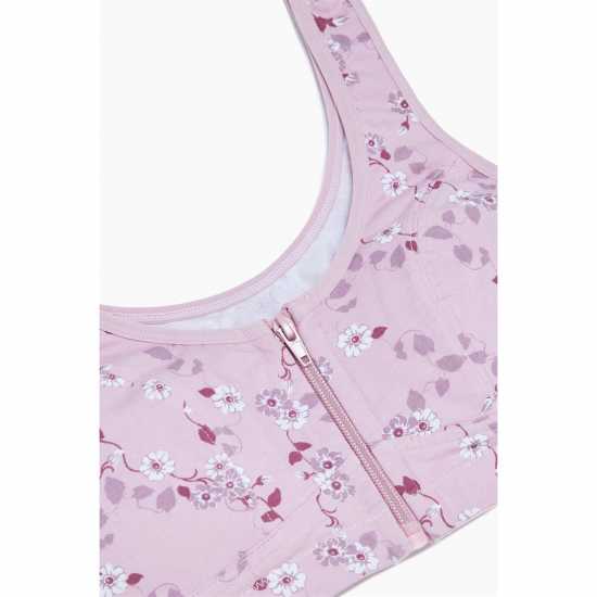 Pack Pink Floral Print And White Zip Bras  Дамско бельо