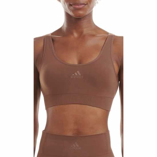 Adidas Sport Active Seamless Micro Stretch Scoop Lounge Bra Отпечена Мока 
