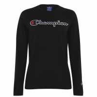 Champion Тениска Chest Logo T Shirt Black KK001 Мъжки ризи