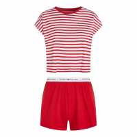 Tommy Hilfiger Short Sleeve Pj Set Ctn Primary Red Дамски пижами