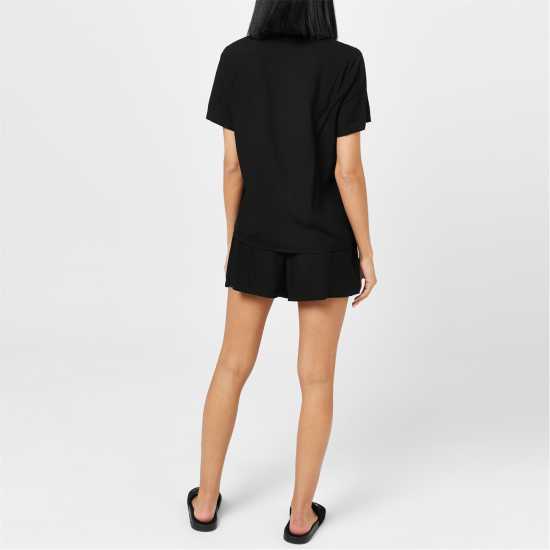 Calvin Klein Short Sleeve Pyjama Set Black Дамски пижами