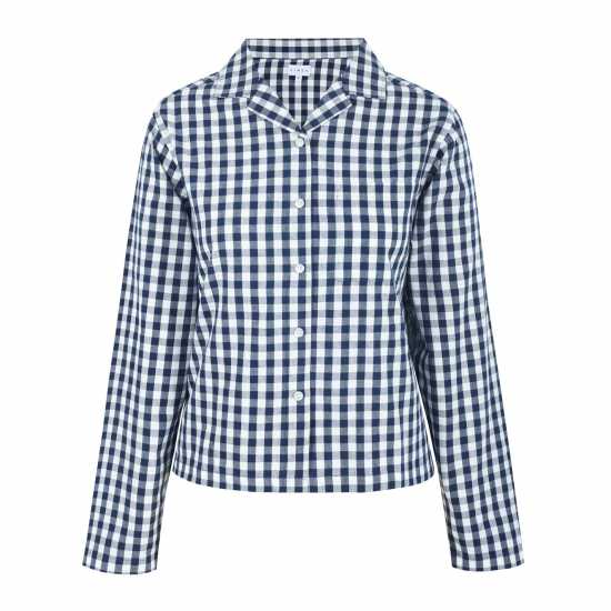 Linea Boxy Relaxed Fit Long Sleeve Pyjama Top Морско синьо/Бяло Linea Boxy Relaxed Fit Long Sleeve Pyjama Top Морско синьо/Бяло