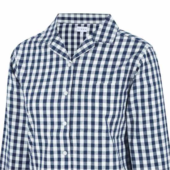 Linea Boxy Relaxed Fit Long Sleeve Pyjama Top Морско синьо/Бяло Linea Boxy Relaxed Fit Long Sleeve Pyjama Top Морско синьо/Бяло