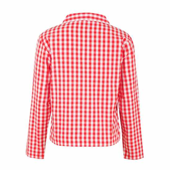 Linea Boxy Relaxed Fit Long Sleeve Pyjama Top Червено/Бяло 