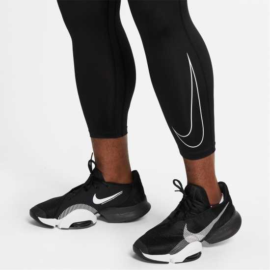 Nike Мъжки Клин Pro Dri-Fit Three Quartertights Mens Black/White Мъжки долни дрехи