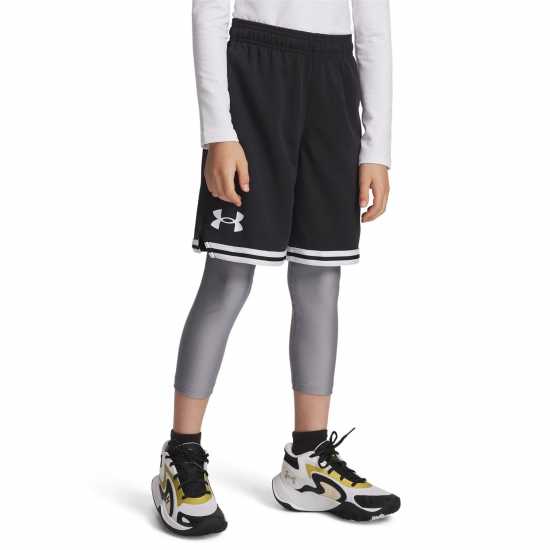 Детски основен слой дрехи Under Armour Armour High Gear Armour Leggings Стомана/Черно Under Armour Armour High Gear Armour Leggings Стомана/Черно Детски основен слой дрехи