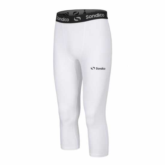 Sondico Мъжки Клин Основен Слой Core Three Quarter Base Layer Tights Mens Бяло Мъжки долни дрехи