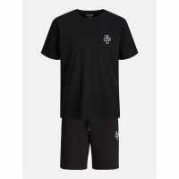 Jack And Jones T-Shirt And Short Set Mens Черно Jack And Jones T-Shirt And Short Set Mens Черно