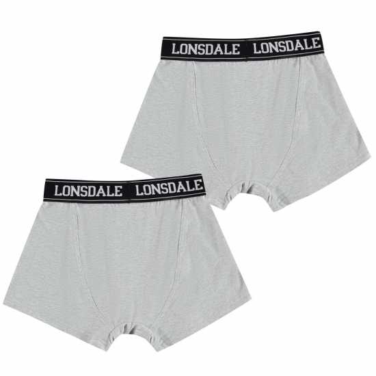 Lonsdale Trunk Shorts 2 Pack Boys Сиво Lonsdale Trunk Shorts 2 Pack Boys Сиво