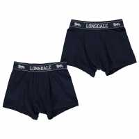 Lonsdale Момчешки Къси Гащи 2 Pack Boxer Shorts Junior Boys Navy Детско бельо