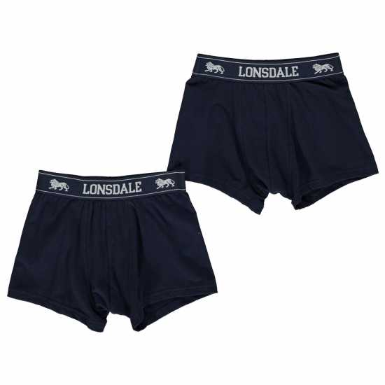 Lonsdale Момчешки Къси Гащи 2 Pack Trunk Shorts Junior Boys Navy Детско бельо