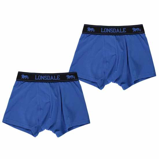 Детско бельо Lonsdale Момчешки Къси Гащи 2 Pack Trunk Shorts Junior Boys Синьо Lonsdale Момчешки Къси Гащи 2 Pack Trunk Shorts Junior Boys Синьо Детско бельо