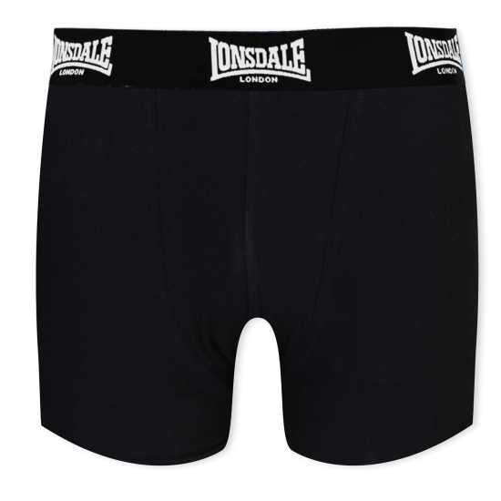 Lonsdale Момчешки Къси Гащи 2 Pack Trunk Shorts Junior Boys White/Black Детско бельо