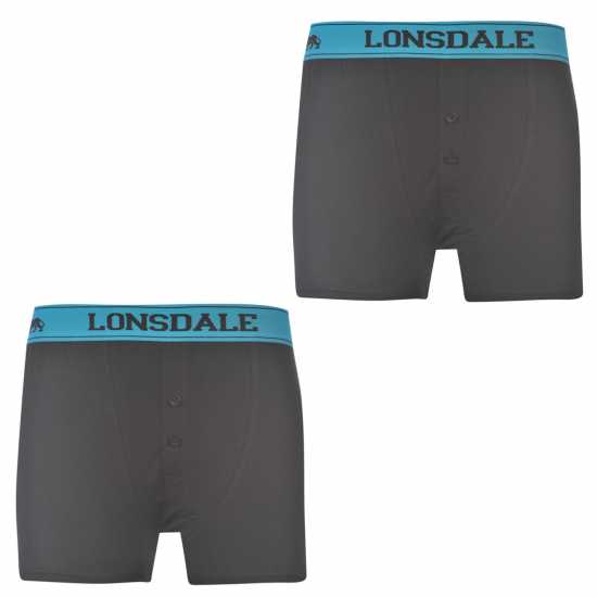 Lonsdale Боксерки Детски 2 Pack Boxer Shorts Junior Черно/Ярко синьо Lonsdale Боксерки Детски 2 Pack Boxer Shorts Junior Черно/Ярко синьо