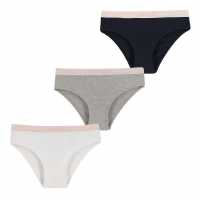 Jack Wills Girls Multipack Bikini Briefs 3 Pack White/Grey/Blk Детско бельо
