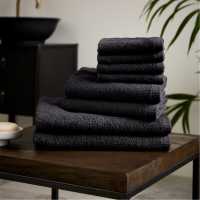 Catherine Lansfield Dry Cotton 8 Piece Towel Set Black Хавлиени кърпи