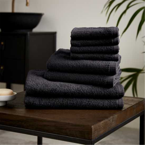 Catherine Lansfield Dry Cotton 8 Piece Towel Set Black Хавлиени кърпи