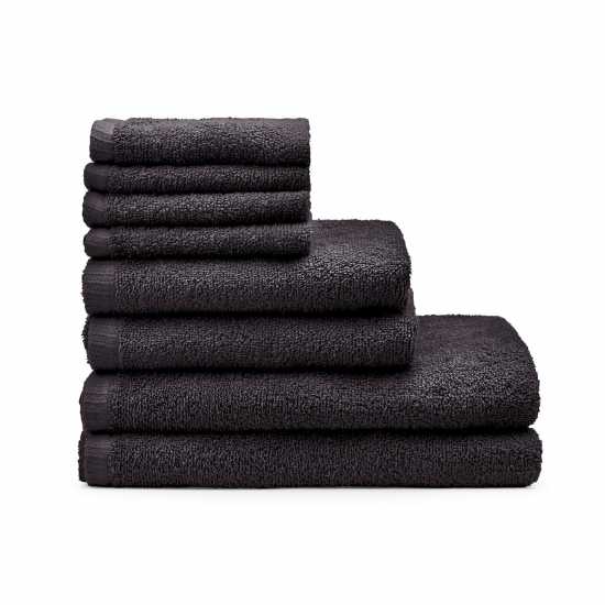 Catherine Lansfield Dry Cotton 8 Piece Towel Set Black Хавлиени кърпи