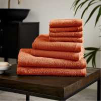 Catherine Lansfield Dry Cotton 8 Piece Towel Set Оранжево Хавлиени кърпи