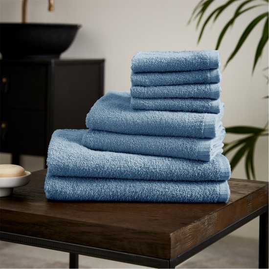 Catherine Lansfield Dry Cotton 8 Piece Towel Set Синьо Хавлиени кърпи