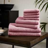 Catherine Lansfield Dry Cotton 8 Piece Towel Set Розово Хавлиени кърпи
