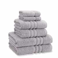 Catherine Lansfield Twist Cotton 6 Piece Towel Bale Set Сребърно сиво Хавлиени кърпи