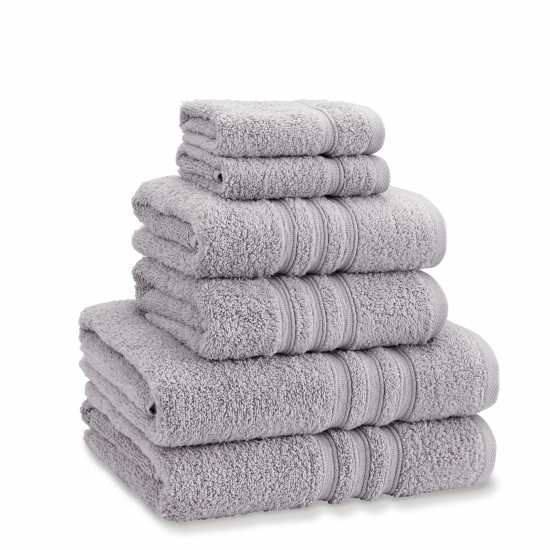 Catherine Lansfield Twist Cotton 6 Piece Towel Bale Set Сребърно сиво Хавлиени кърпи