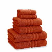 Catherine Lansfield Zero Twist Cotton 6 Piece Towel Bale Set Terracotta 