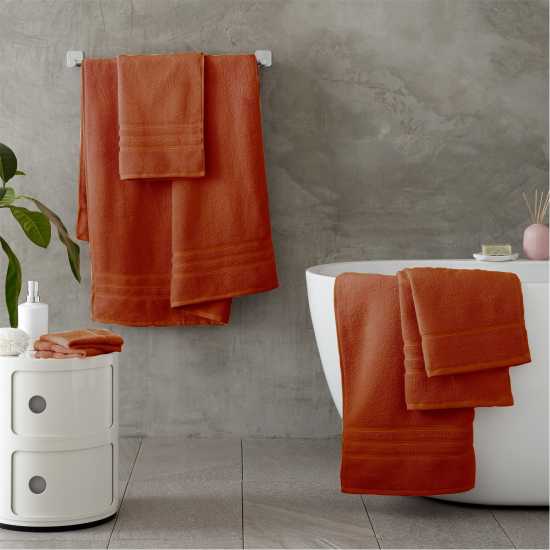 Catherine Lansfield Zero Twist Cotton 6 Piece Towel Bale Set Terracotta 