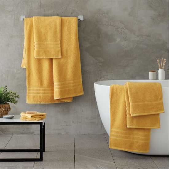 Catherine Lansfield Twist Cotton 6 Piece Towel Bale Set Охра Хавлиени кърпи