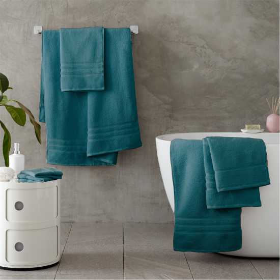 Catherine Lansfield Twist Cotton 6 Piece Towel Bale Set Синьо-зелено Хавлиени кърпи