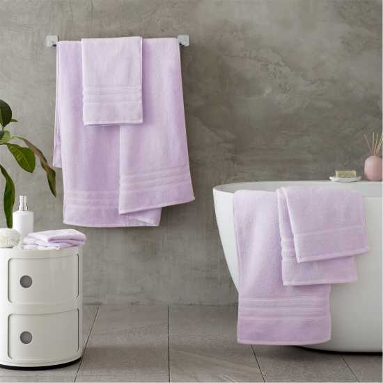 Catherine Lansfield Twist Cotton 6 Piece Towel Bale Set Сиренево Хавлиени кърпи