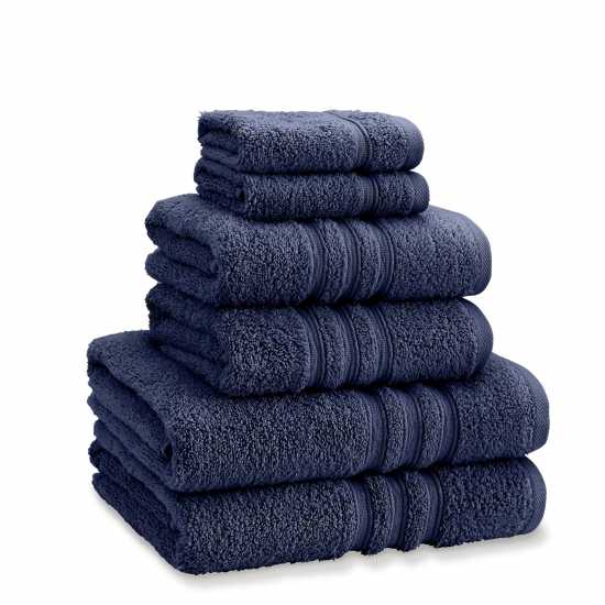 Catherine Lansfield Twist Cotton 6 Piece Towel Bale Set Нави Син Хавлиени кърпи