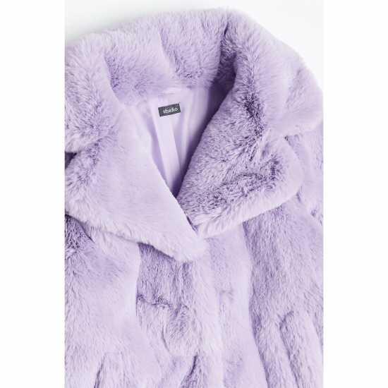 Яке Изкуствена Кожа Mini Me Faux Fur Jacket Purple  Детски якета и палта