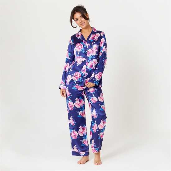 Be You Satin Floral Long-Sleeve Pyjama Sets  