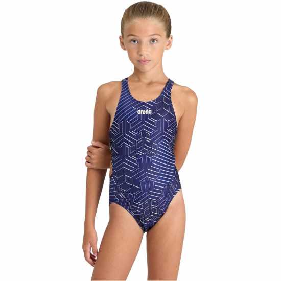 Arena Kiko Swim Tech Back Junior Синьо Детски бански и бикини
