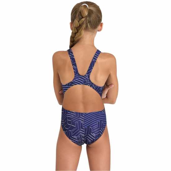 Arena Kiko Swim Tech Back Junior Синьо Детски бански и бикини